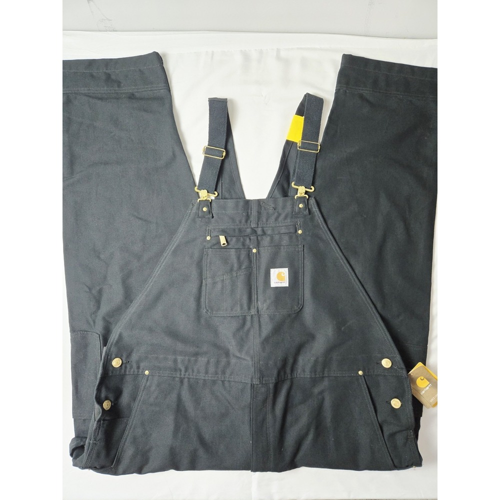 Carhartt Bib Overalls R01 Duck Black‎ NWT 48x32